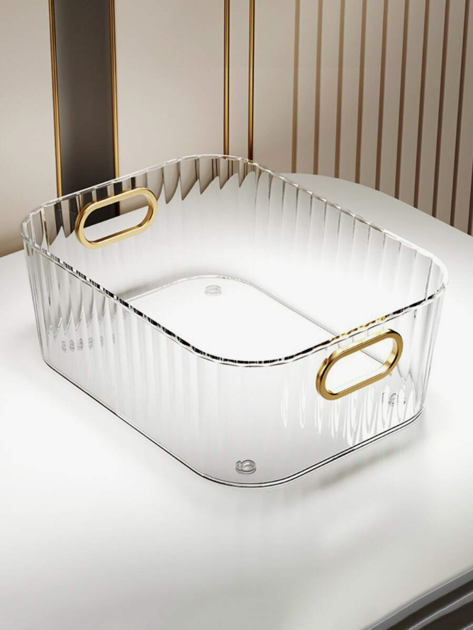 4x Cestas de Almacenaje Plástico Translúcido - 22x15 cm-2