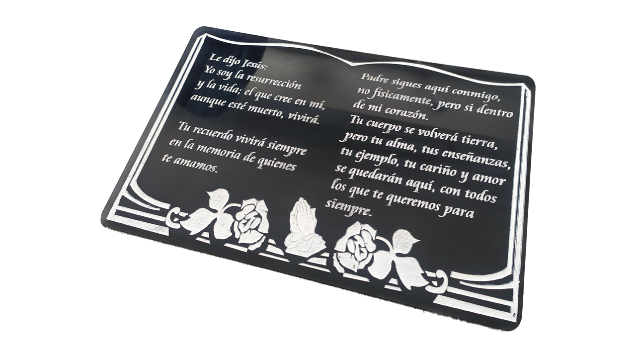Lápida placa acrílica 30x20 cm-1