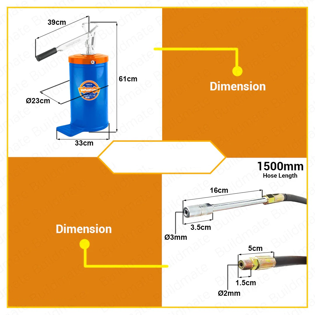 Lubricador De Grasa Manual 16 Kg Wadfow Engrasadora Manivela-7