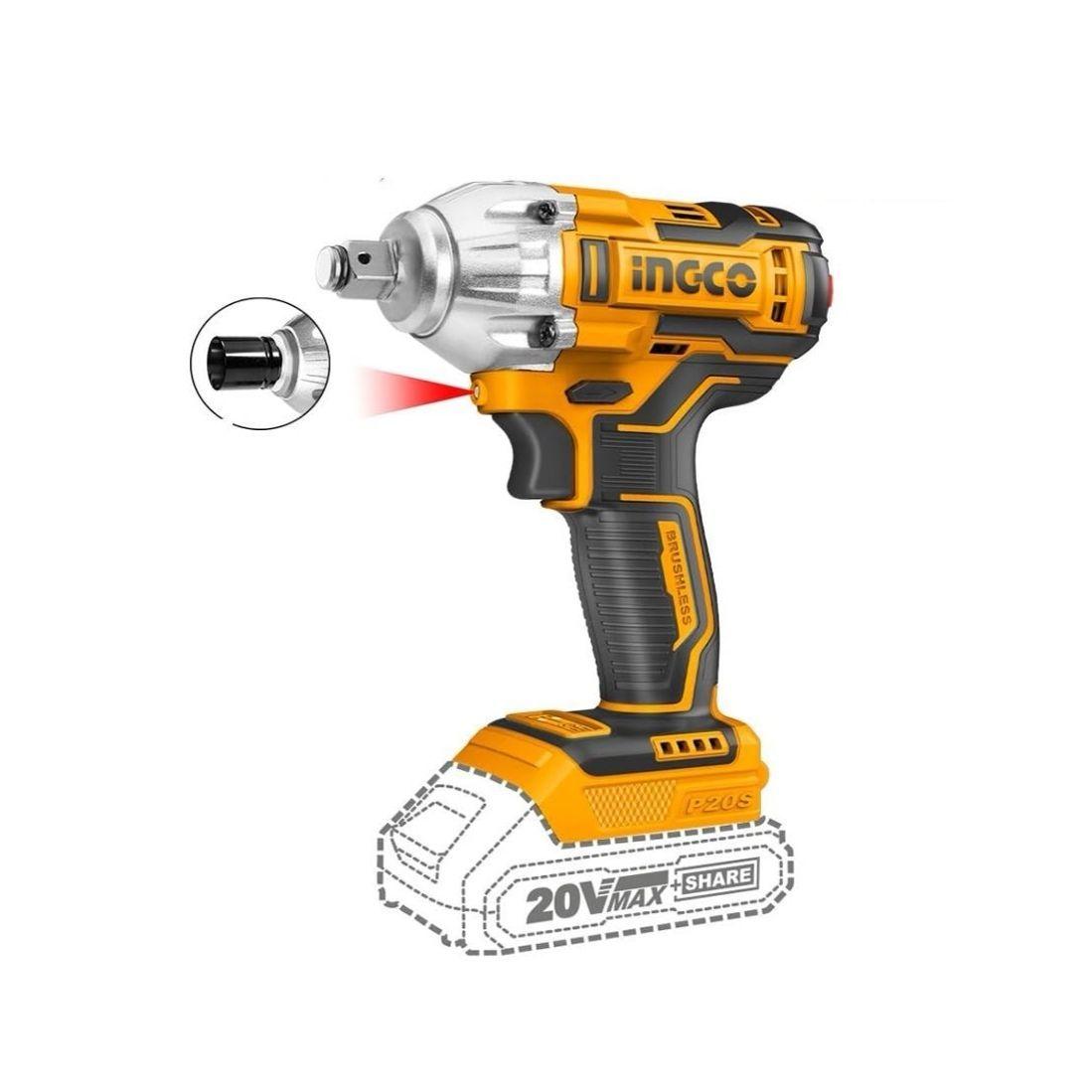 Llave Pistola De Impacto Ingco Bl 1/2 20v 300nm  Ciwli2038-1