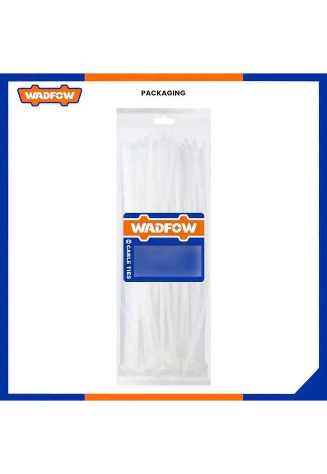 Set De 100 Amarras Plasticas Wadfow 7.2x400 Mm 45 Kg 4-105mm Blanco-2