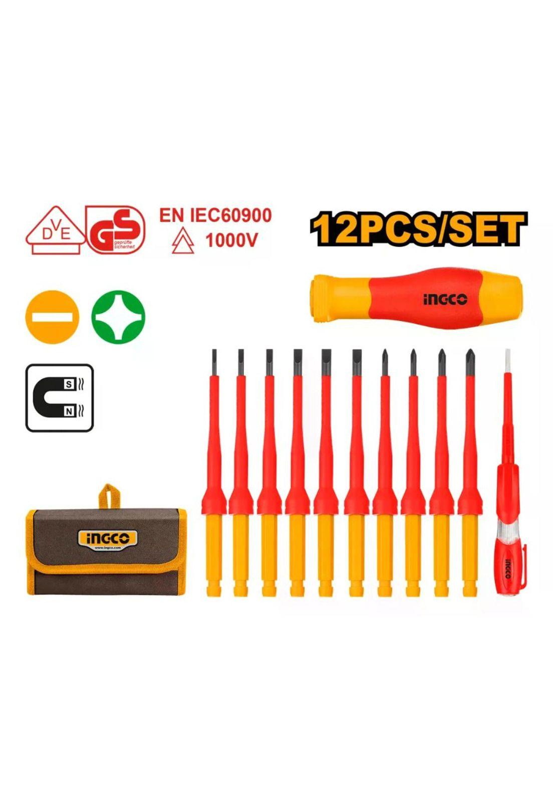 Set Aislado 12 Destornilladores Ingco Hkisd1201 - Smf-2