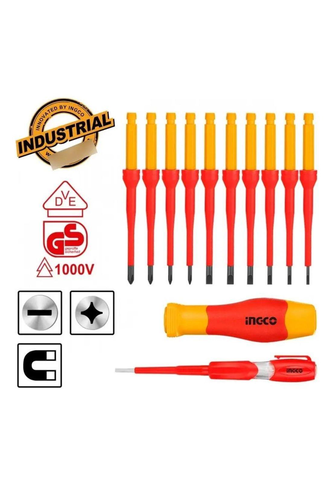 Set Aislado 12 Destornilladores Ingco Hkisd1201 - Smf-5