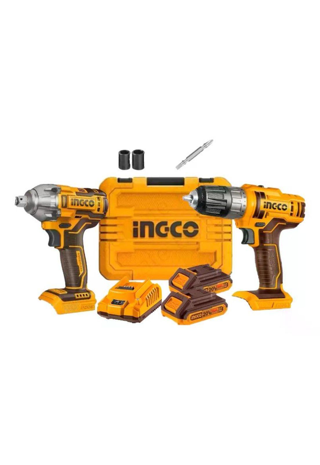 Kit Pack Inal Ingco 20v Taladro + Llave Impac Bl Cosli230702-0
