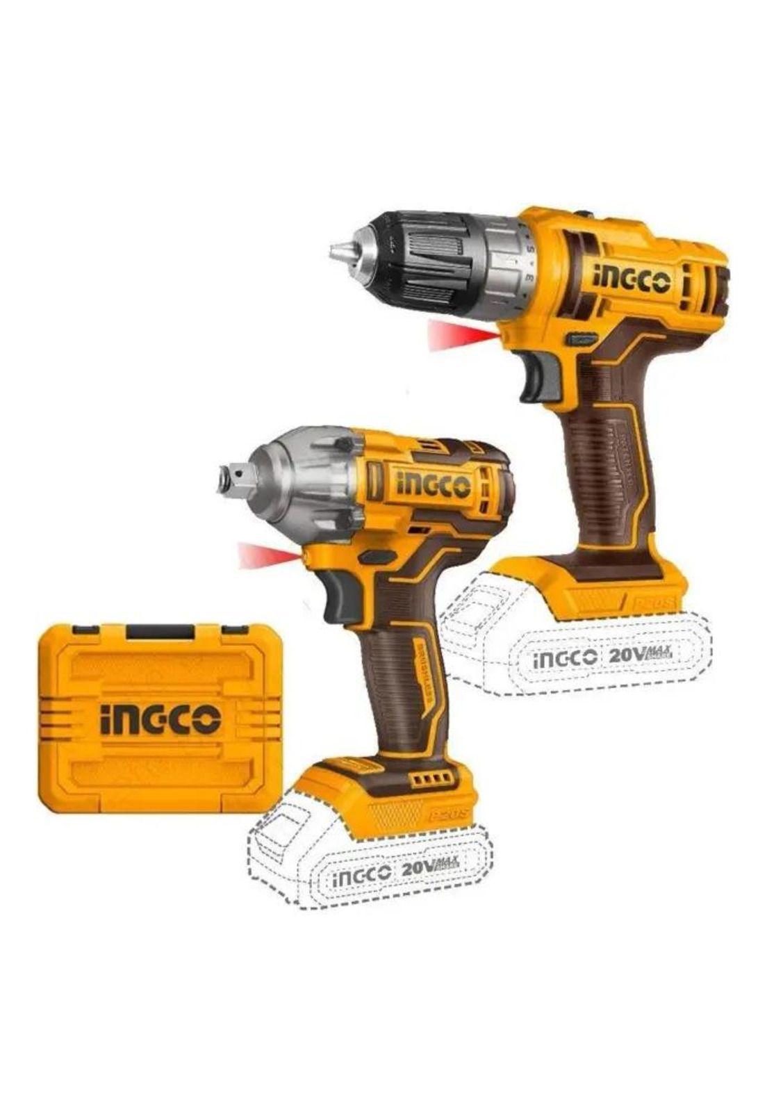 Kit Pack Inal Ingco 20v Taladro + Llave Impac Bl Cosli230702-1