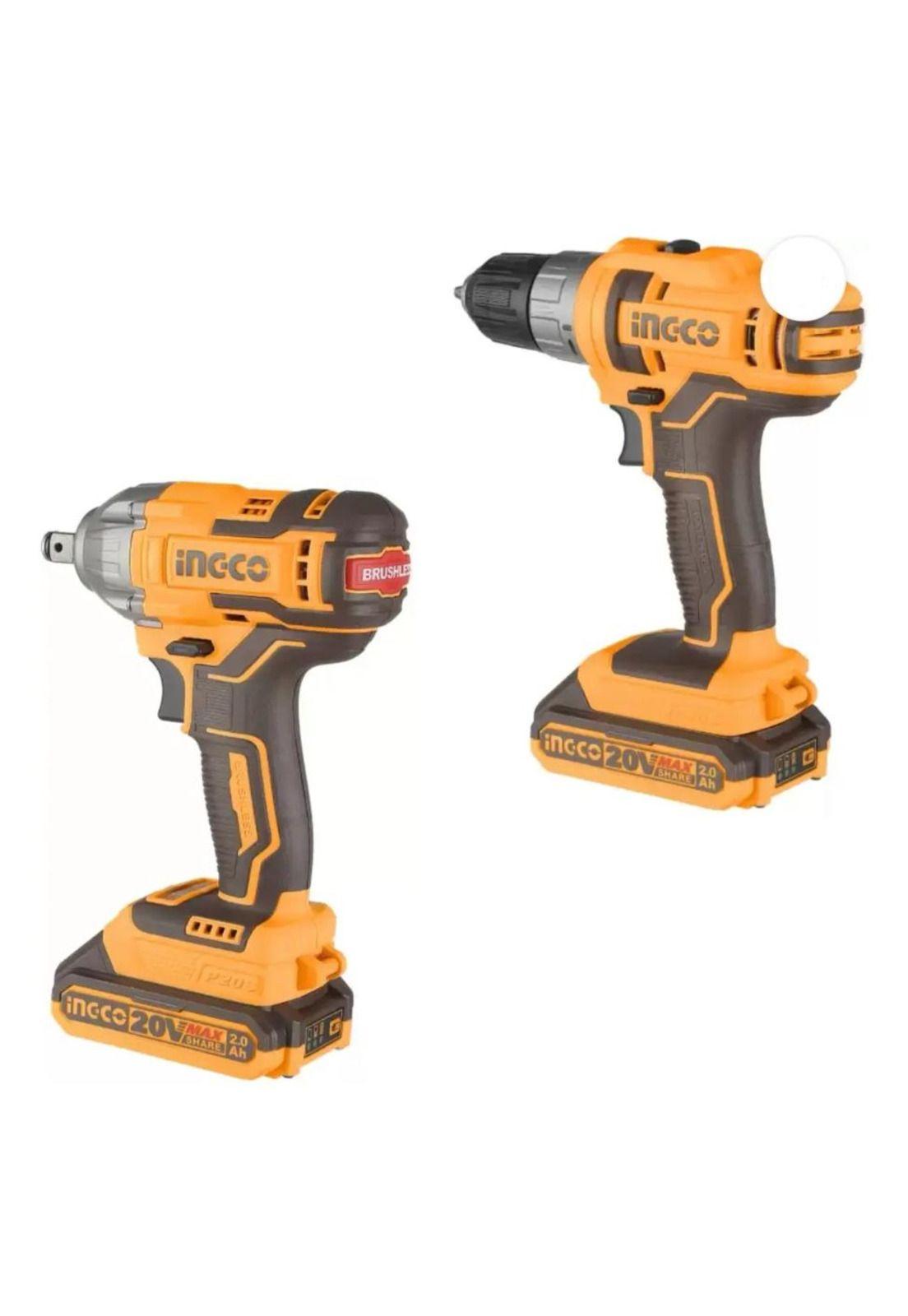 Kit Pack Inal Ingco 20v Taladro + Llave Impac Bl Cosli230702-5