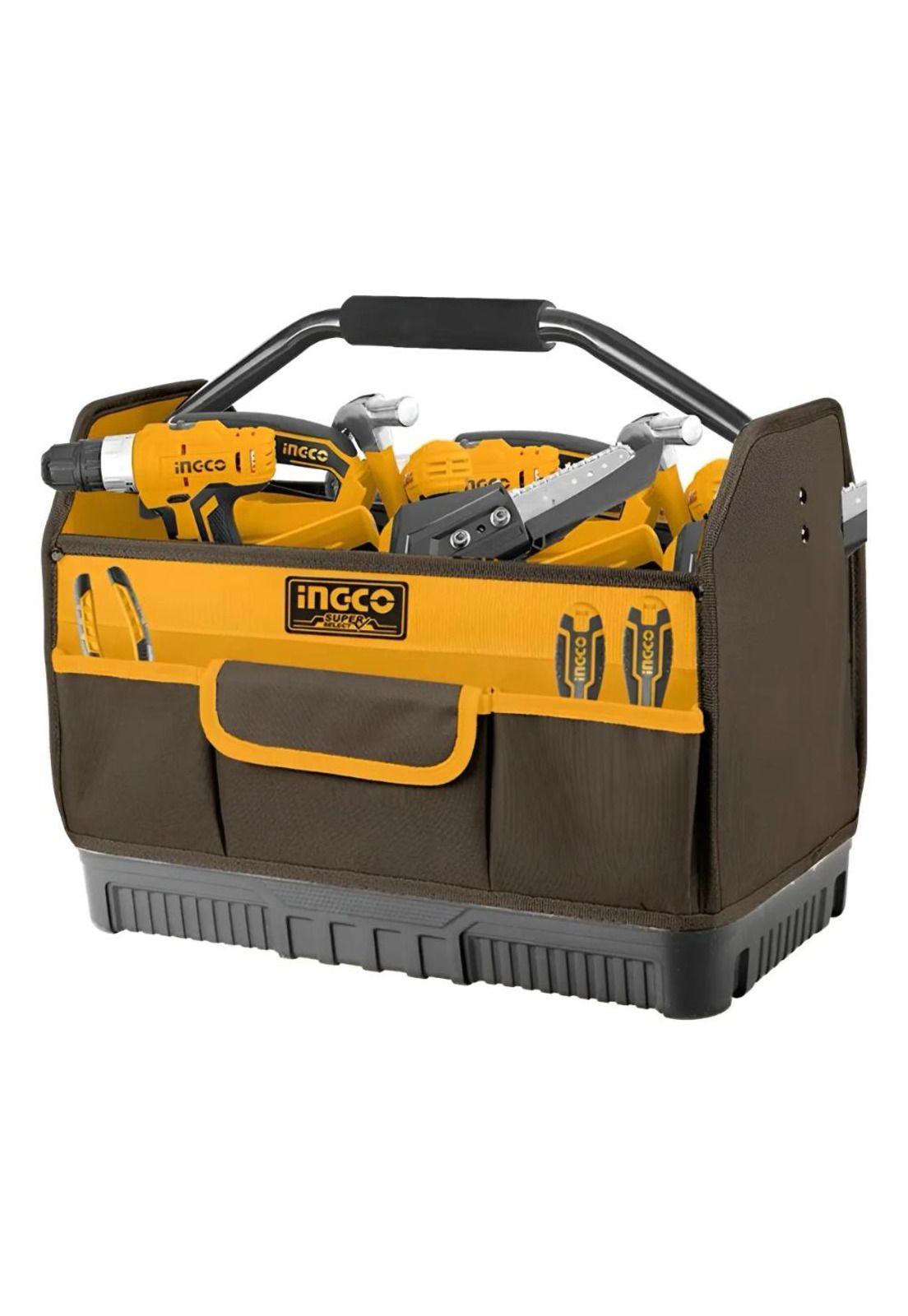 Bolso Herramientas Industrial Ingco 7 Bolsillos 16 P Htbgl04 Amarillo-0
