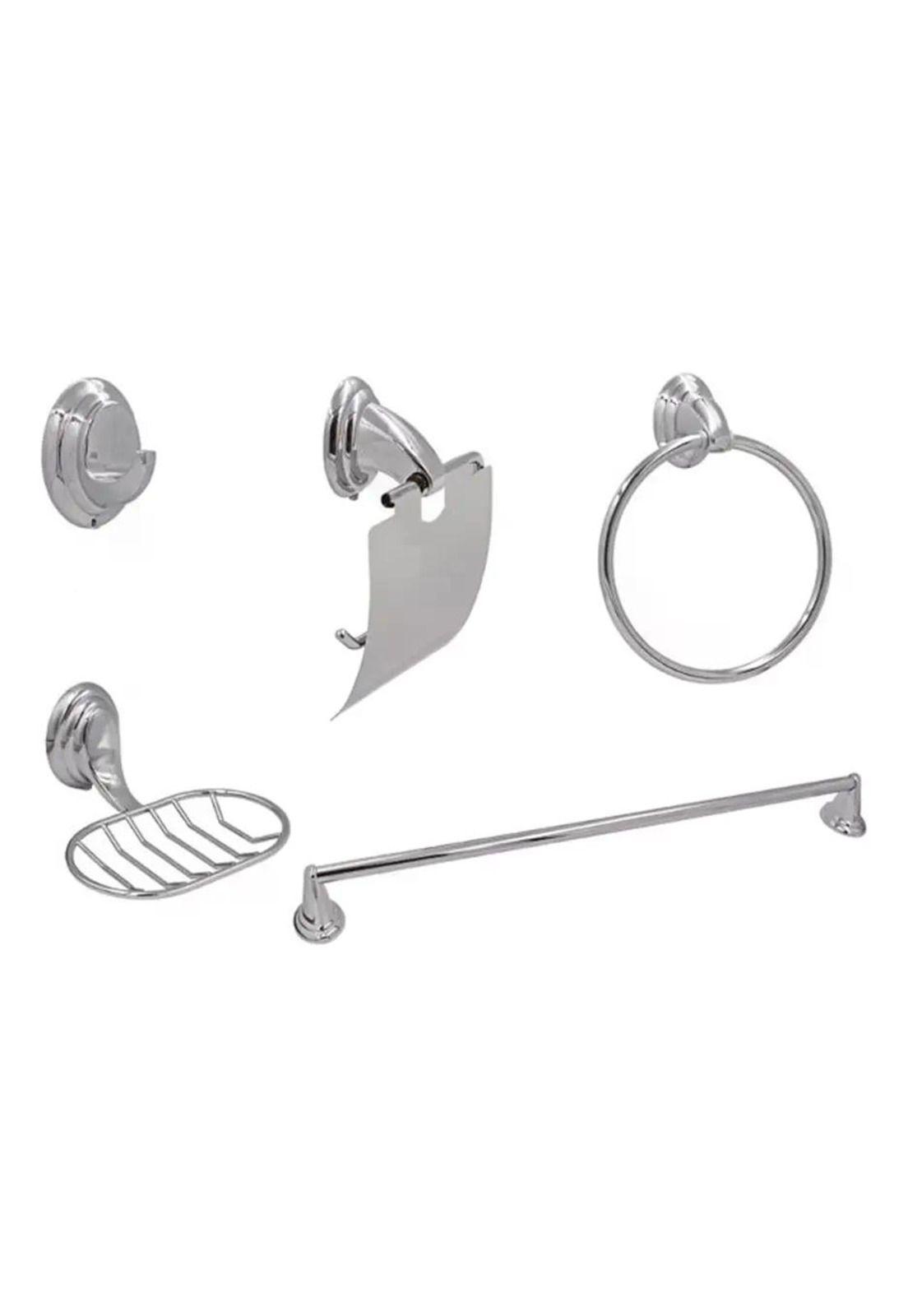 Set De Accesorios De Baño 5 Piezas Colomba Taumm Gris-0