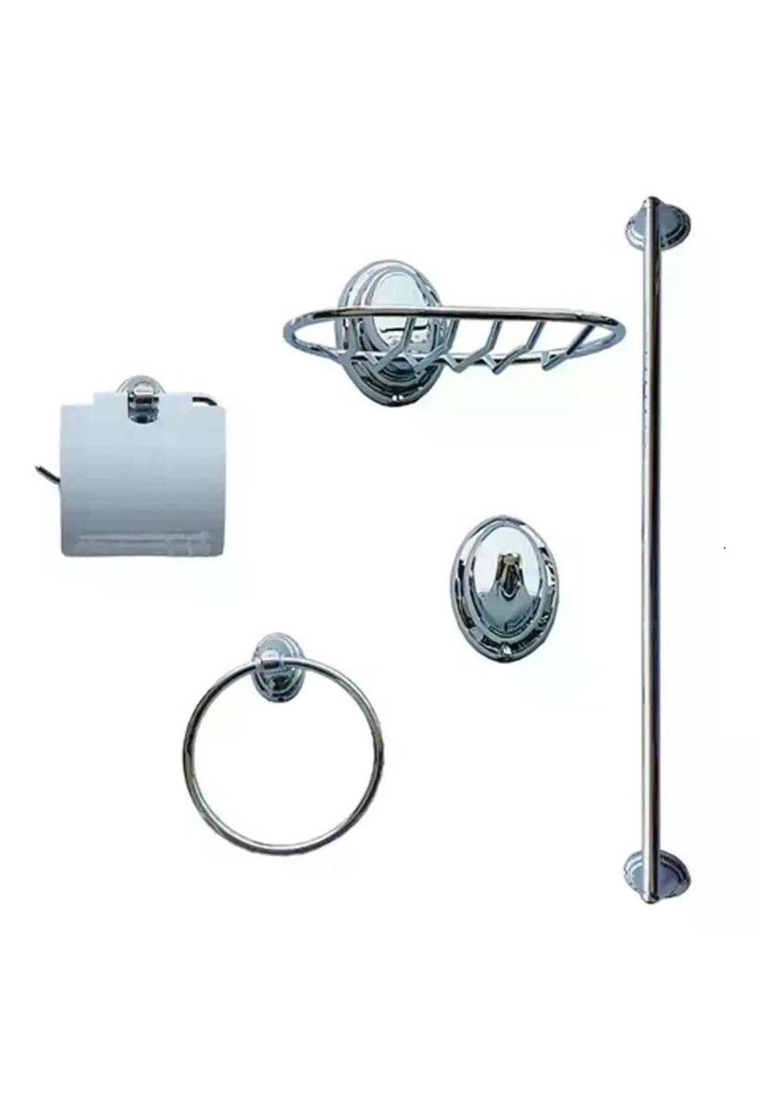 Set De Accesorios De Baño 5 Piezas Colomba Taumm Gris-1