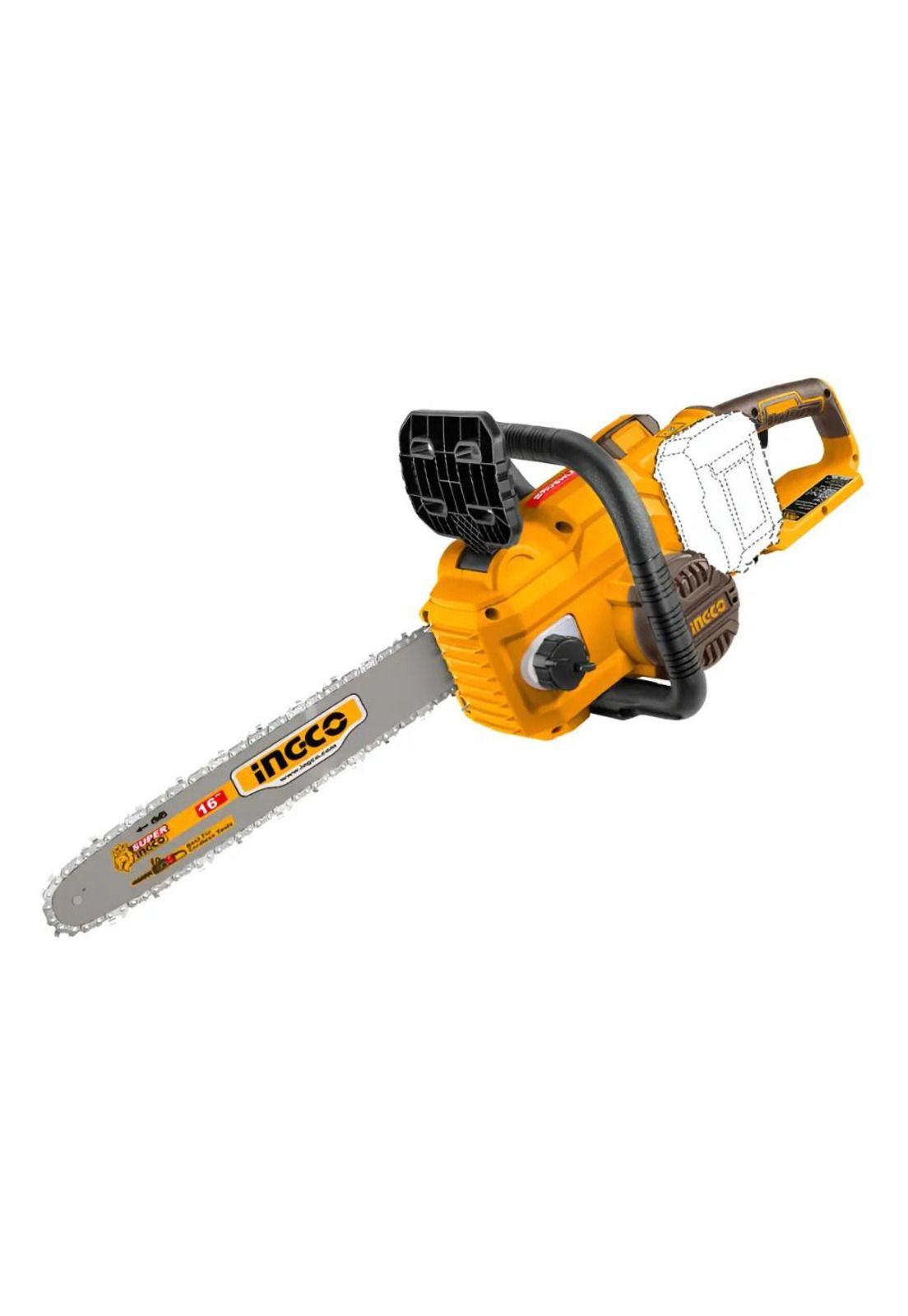 Motosierra Inalámbrica 16'' 400mm 40v + 2 Baterías 4ah + Cargador Doble Puerto Amarillo-0