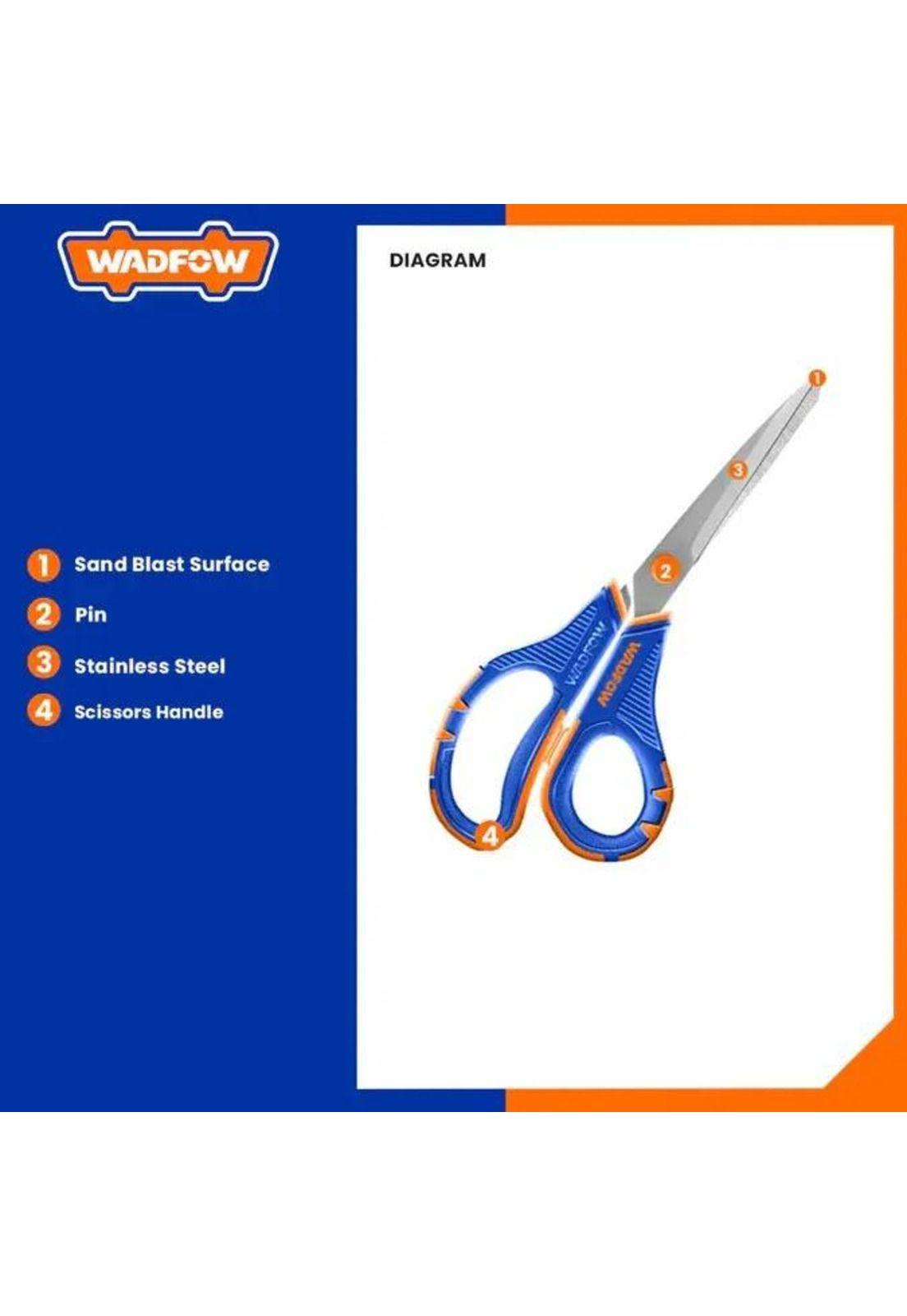 Tijera 8.5 PuLG Acero Inox Wadfow Azul Y Naranja-5