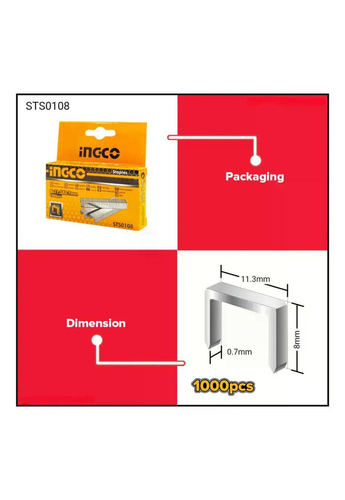 Grapas Grampas 8 X 0.7mm 1000 Und Para Hsg1403 Ingco Sts0108 Plateado-1