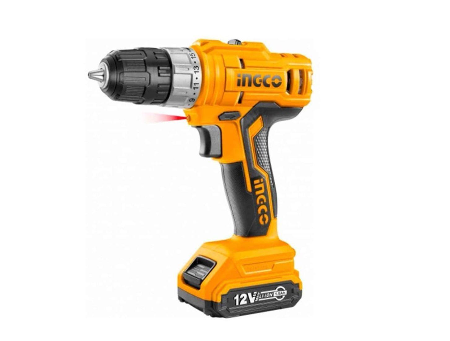 Taladro Atornillador Ingco 12v 10 Mm + 2 Bat + Carg + Bolso-2