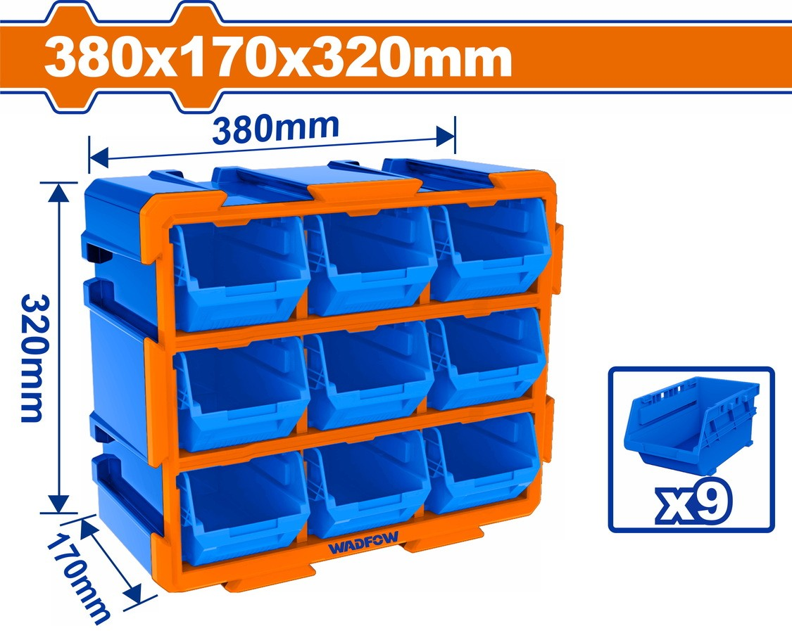 Contenedor Apilable Para Almacenamiento Wadfow 38x17x32 Cm-6