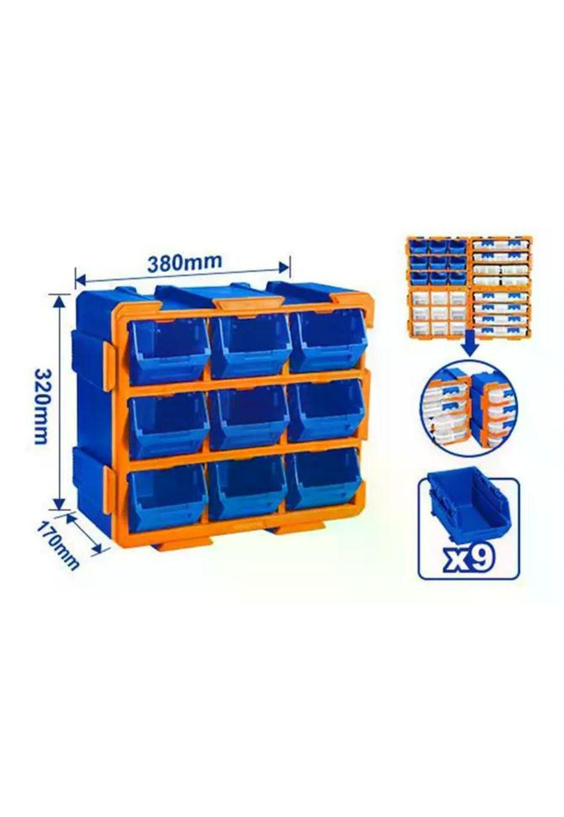Gavetero Organizador Plastico 9 Cajones Cajonera Azul Azul-3