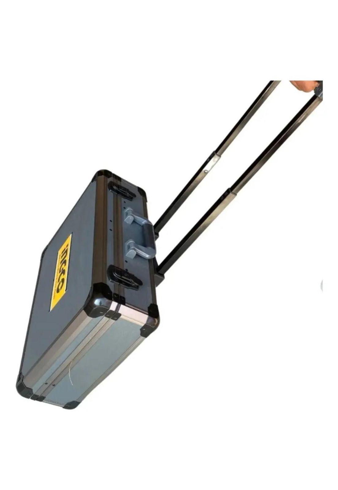 Caja De Herramientas Valija Maletín Metálico Con Ruedas 147 Piezas Ingco Hkthp21471 Plateado-7