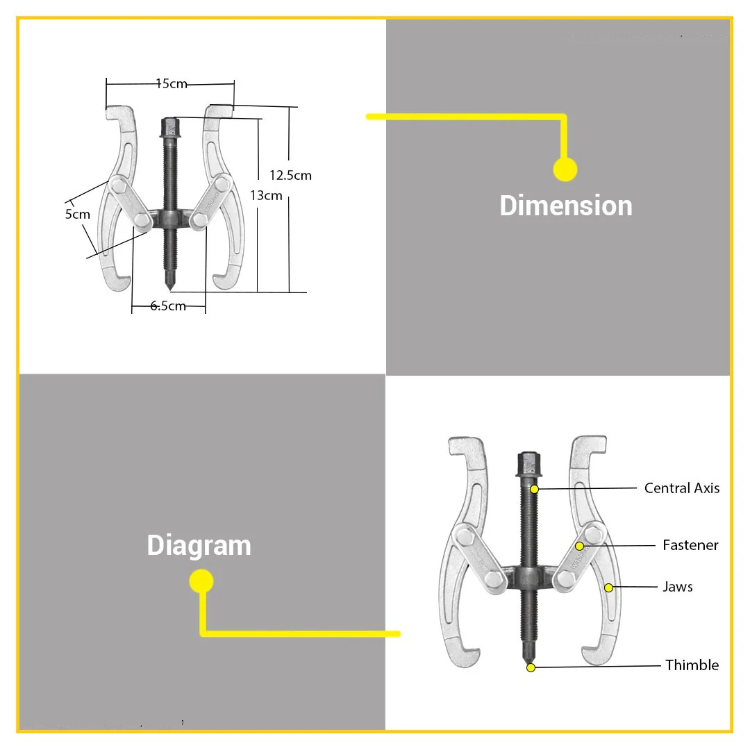 Extractor De Rodamiento Cojinetes 2 Patas 4 Pulgadas Wadfow-3