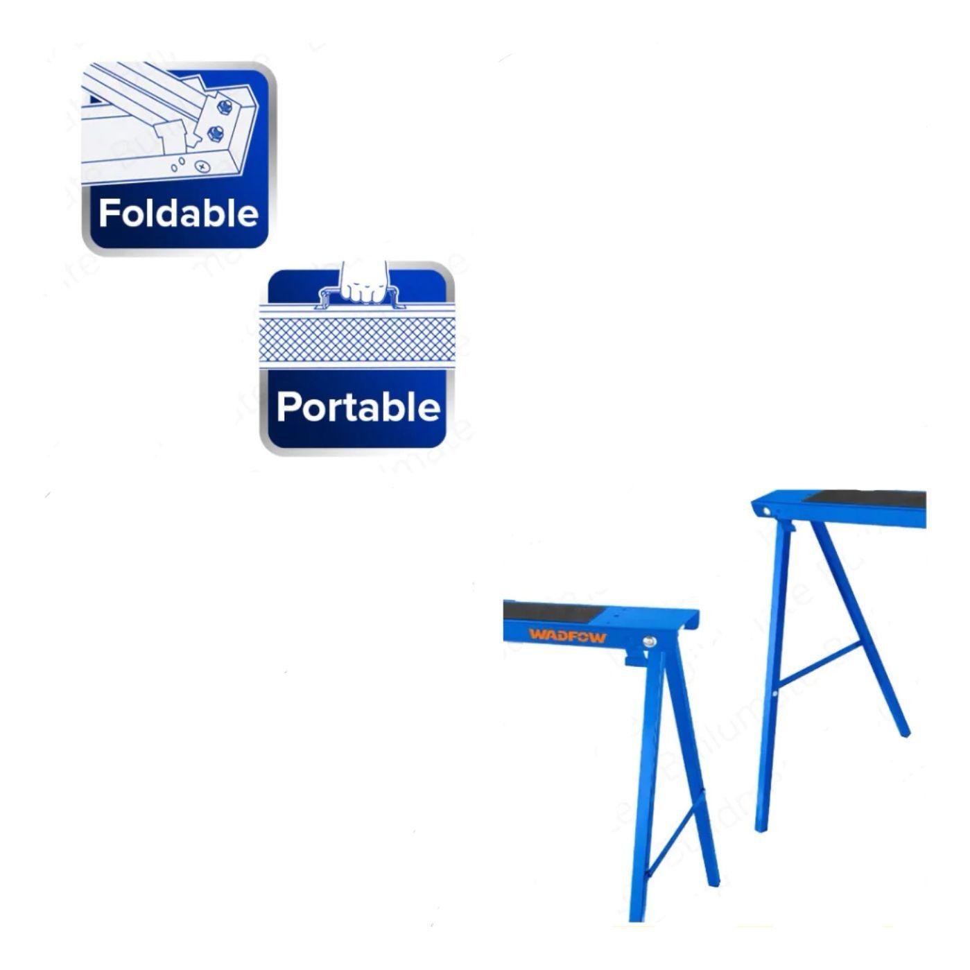 Set 2 Caballetes Plegables Wadfow 100 Kg 99x48x78 Cm Wdz1510-3