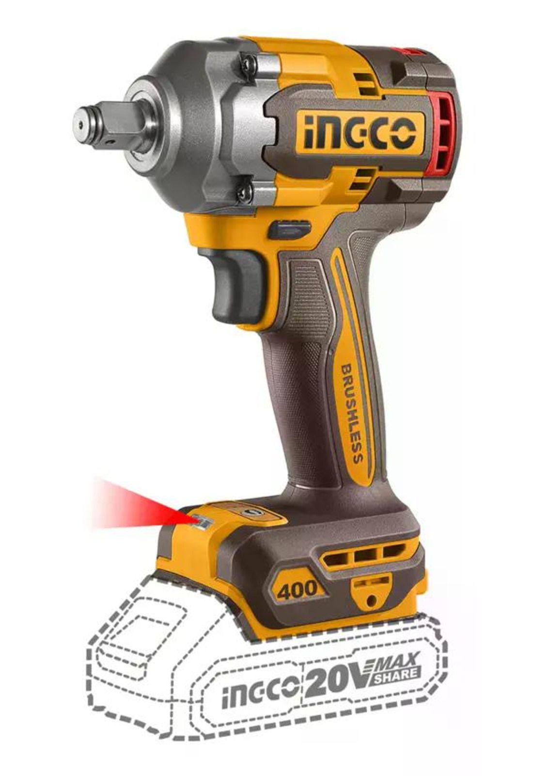 Llave De Impacto 400 Nm Inalambrica Ingco Ciwli20401 Color Naranja Frecuencia 50 Hz / 60 Hz 20v-6