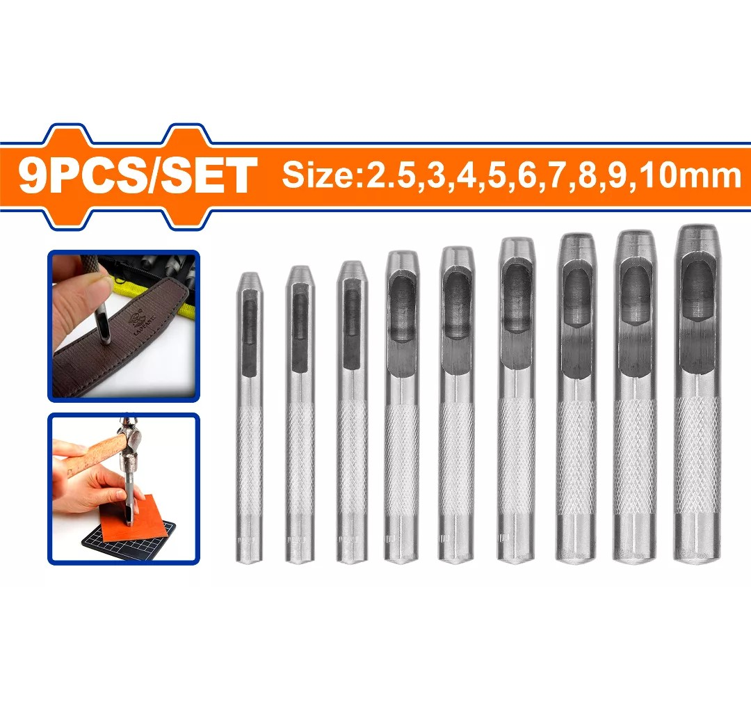 Set De 9 Unidades De Sacabocados 2.5-10 Mm  Wadfow Wcc7509-3