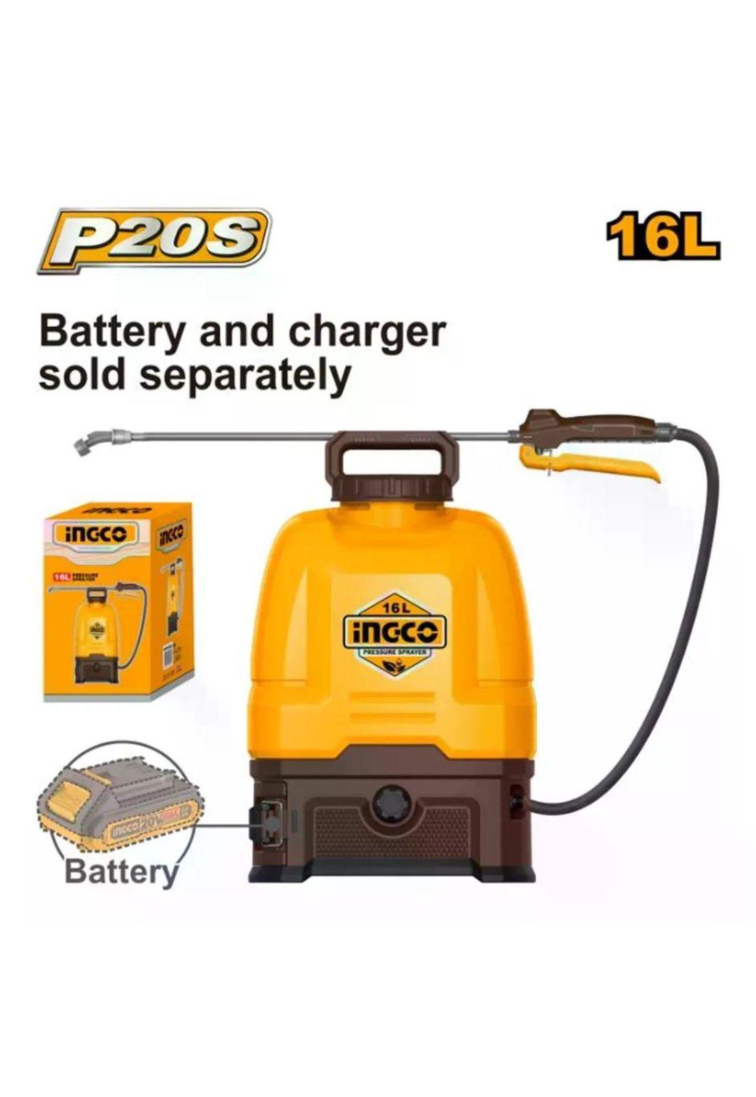 Pulverizador Mochila Inalambrico 20v 16 Lt Ingco Cspli2016 Marrón Oscuro-1