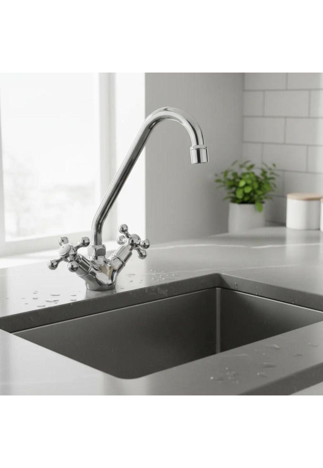 Monoblock Llave Para Lavaplato Bonn Taumm Gris-5