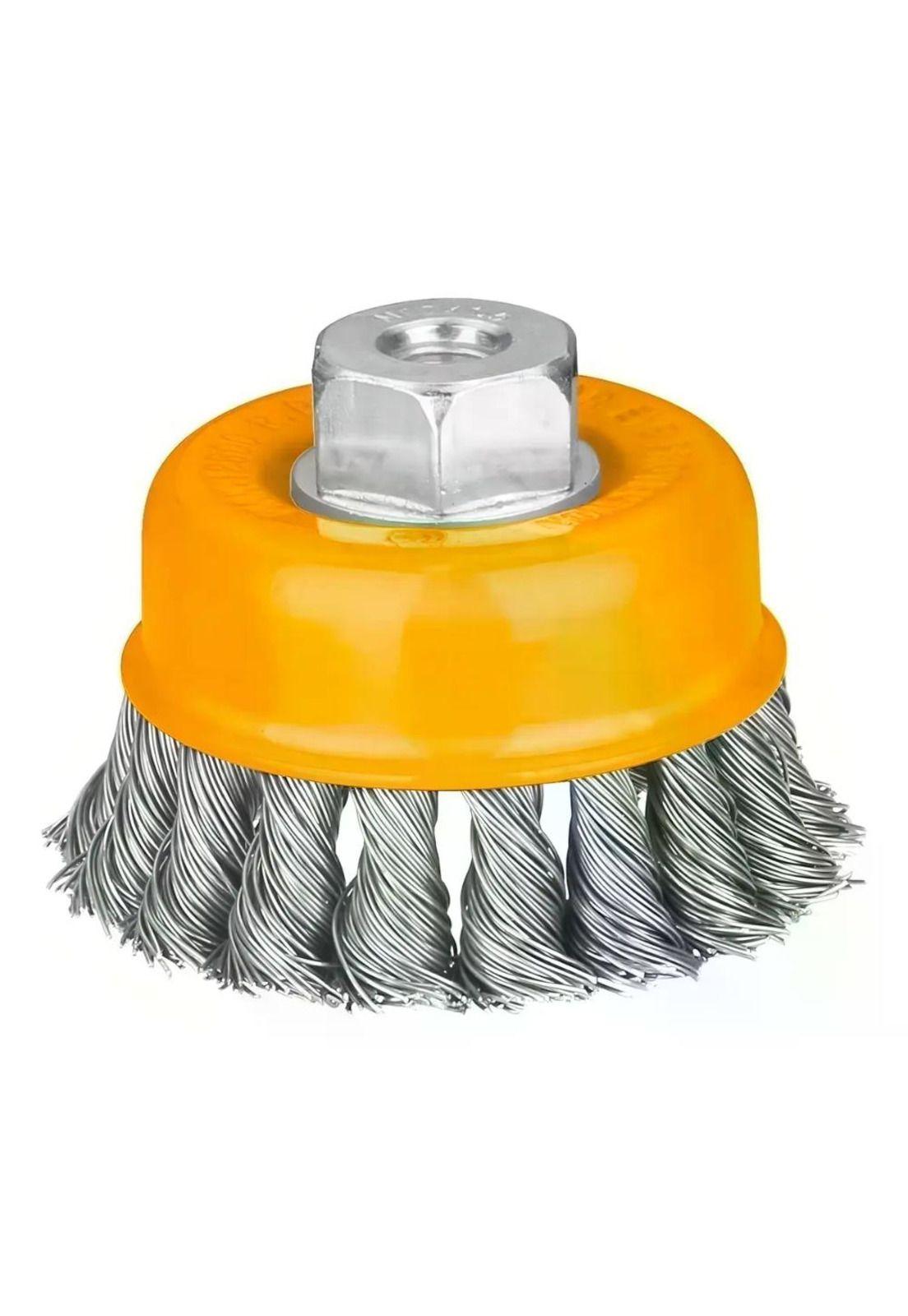 Escobilla Grata Copa Trenzada Torcida Metal M14 75mm Ingco Unico Color-0