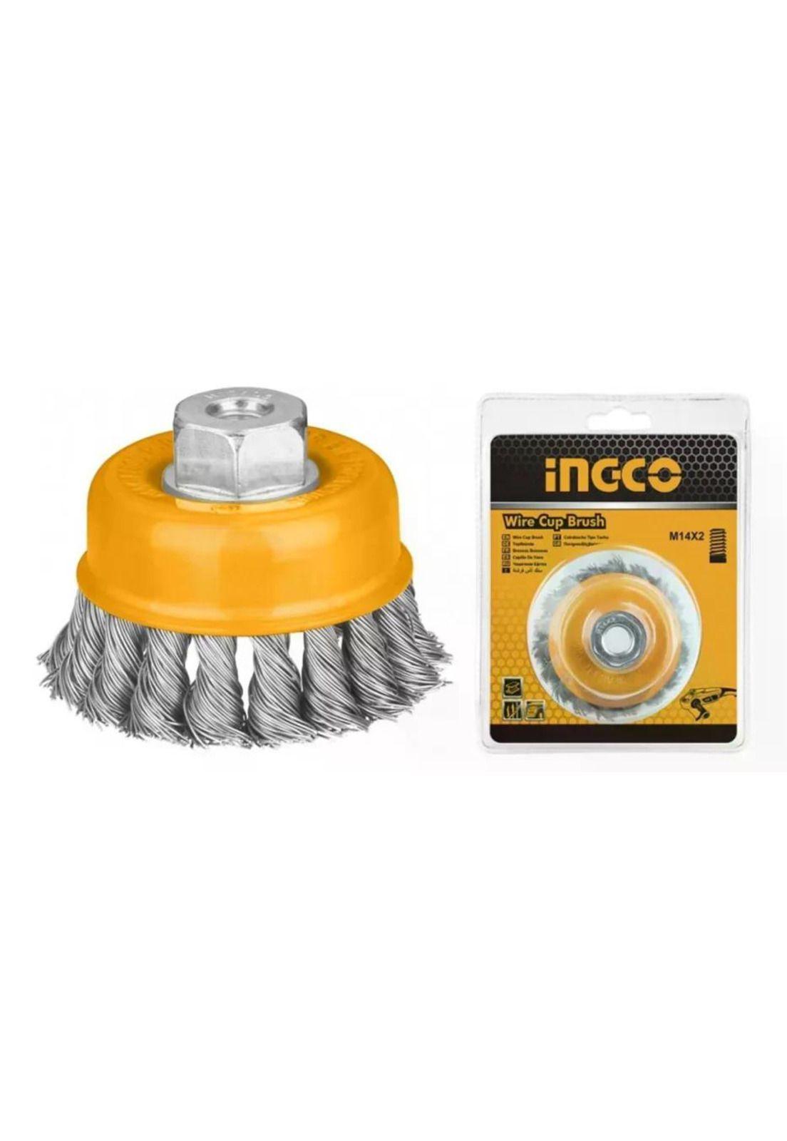 Escobilla Grata Copa Trenzada Torcida Metal M14 75mm Ingco Unico Color-2