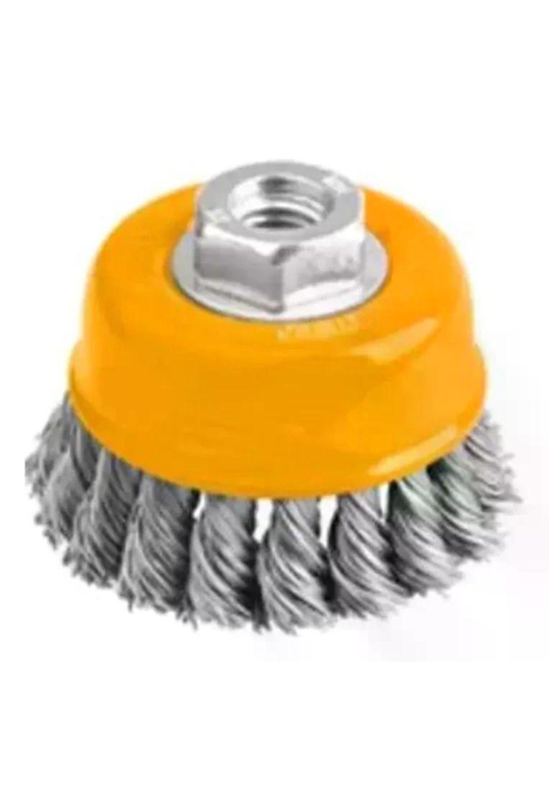 Escobilla Grata Copa Trenzada Torcida Metal M14 75mm Ingco Unico Color-3
