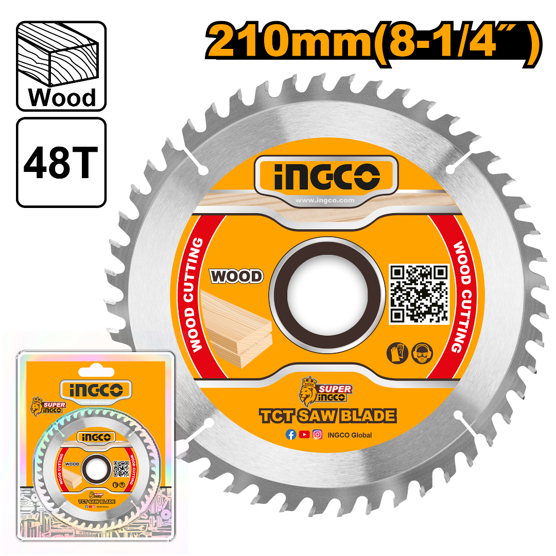 Disco Sierra Circular Ingco Madera 210 Mm 48t Tsb121022-2