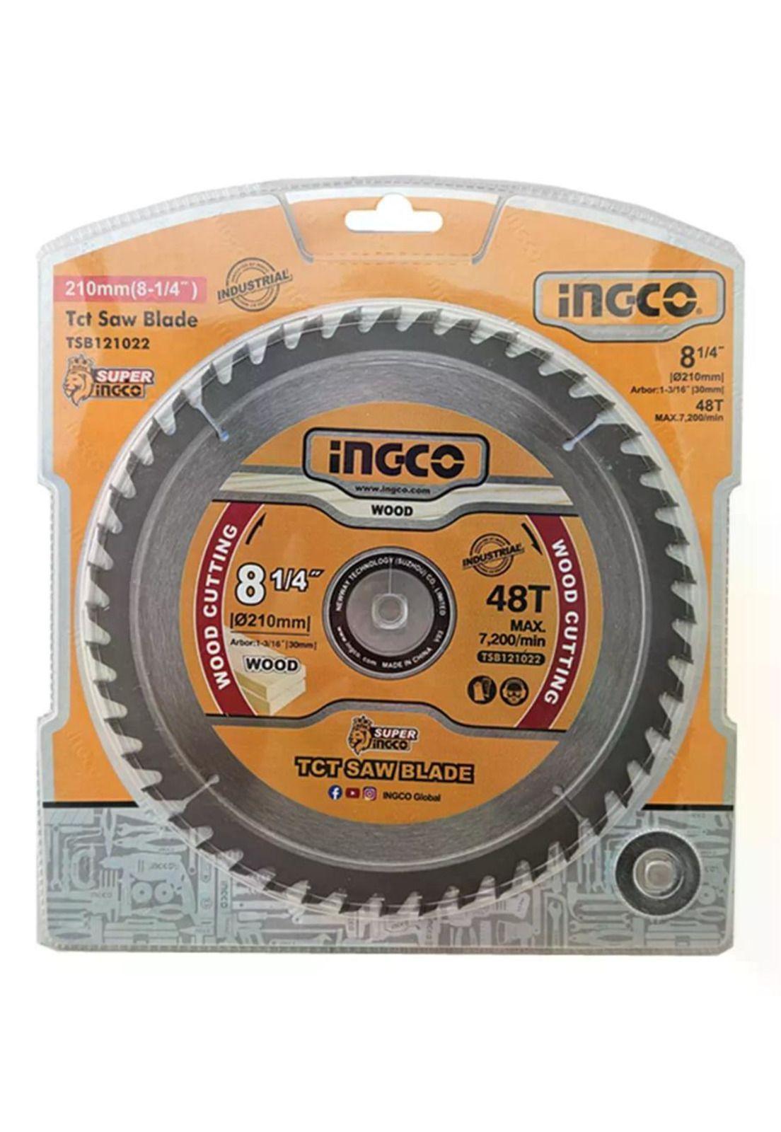 Disco De Sierra Circular Para Madera 48t 8 1-4 /210mm Ingco Amarillo Plateado-3