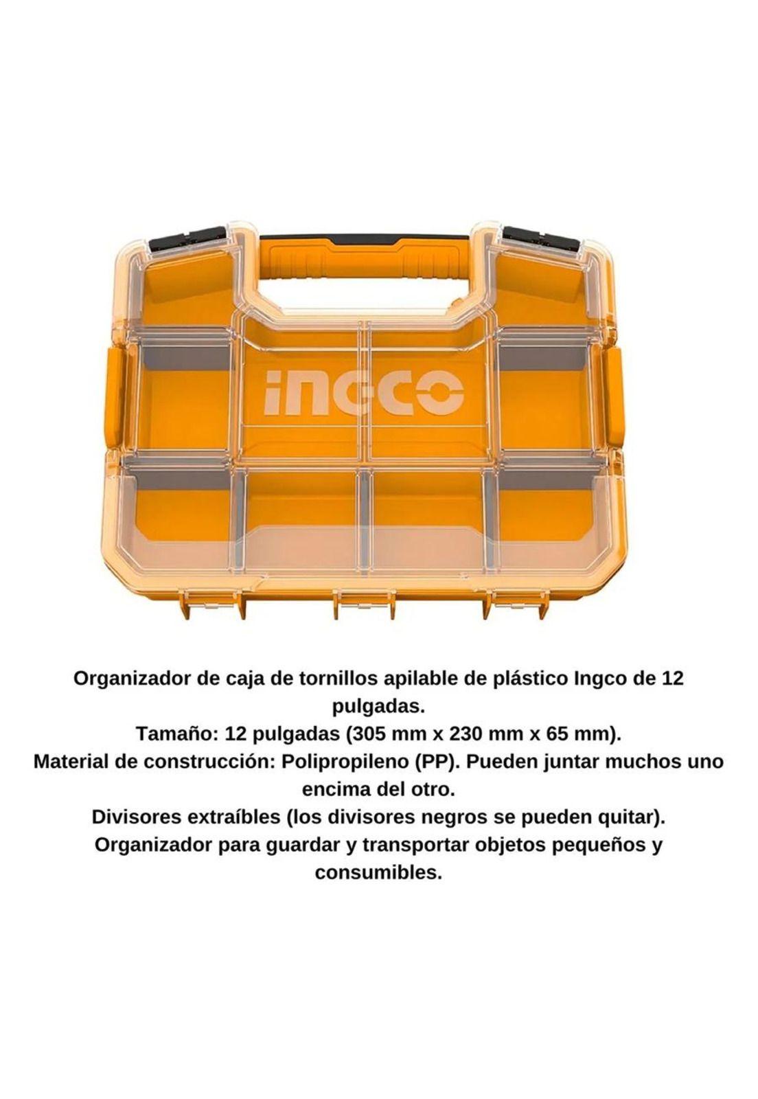 Organizador Plastico 12 Pulgadas 305x230x65  Apilable Ingco-2