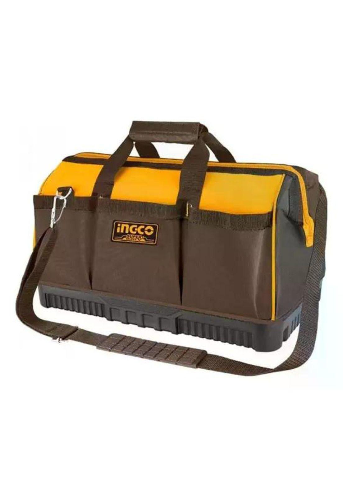 Bolso De Herramientas Industrial 16 Bolsillos 16 Ingco Ss Amarillo Negro-7