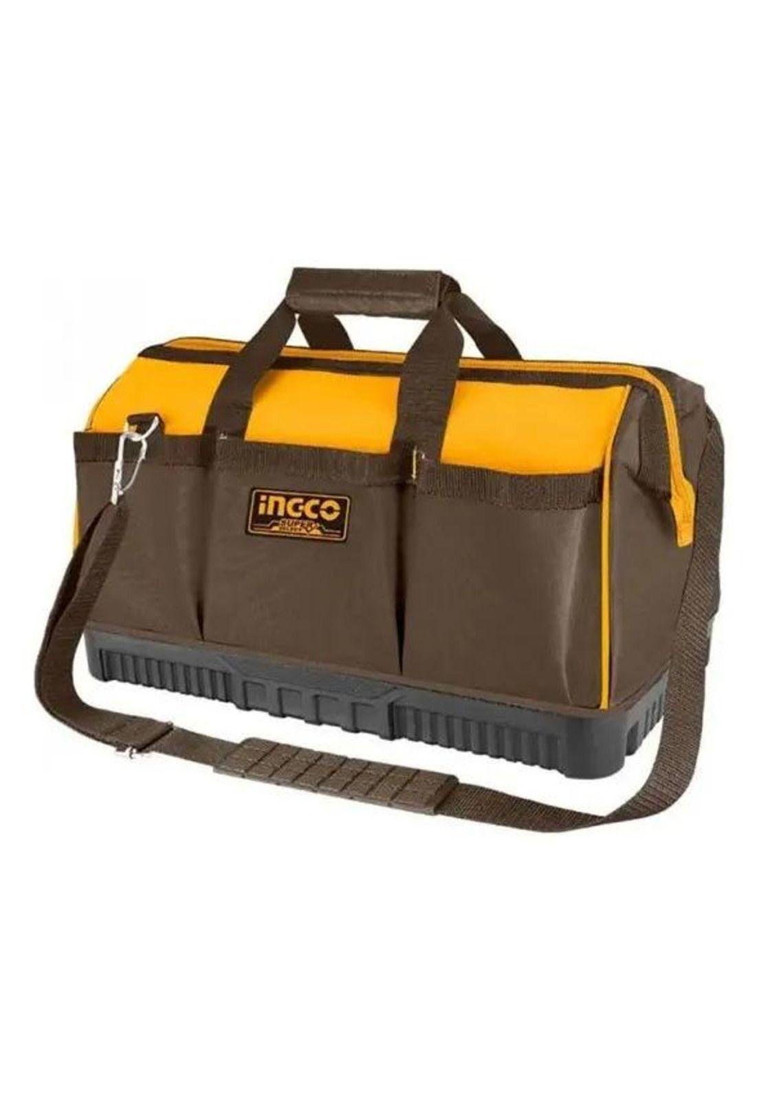 Bolso De Herramientas Industrial 16 Bolsillos 16 Ingco Ss Amarillo Negro-8