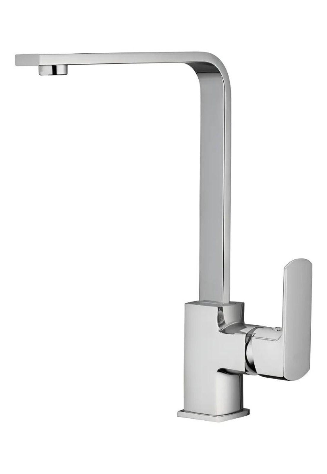 Llave Monomando Lavaplatos Vertical Recto Dusseldorf Taumm Plateado Brillante-0
