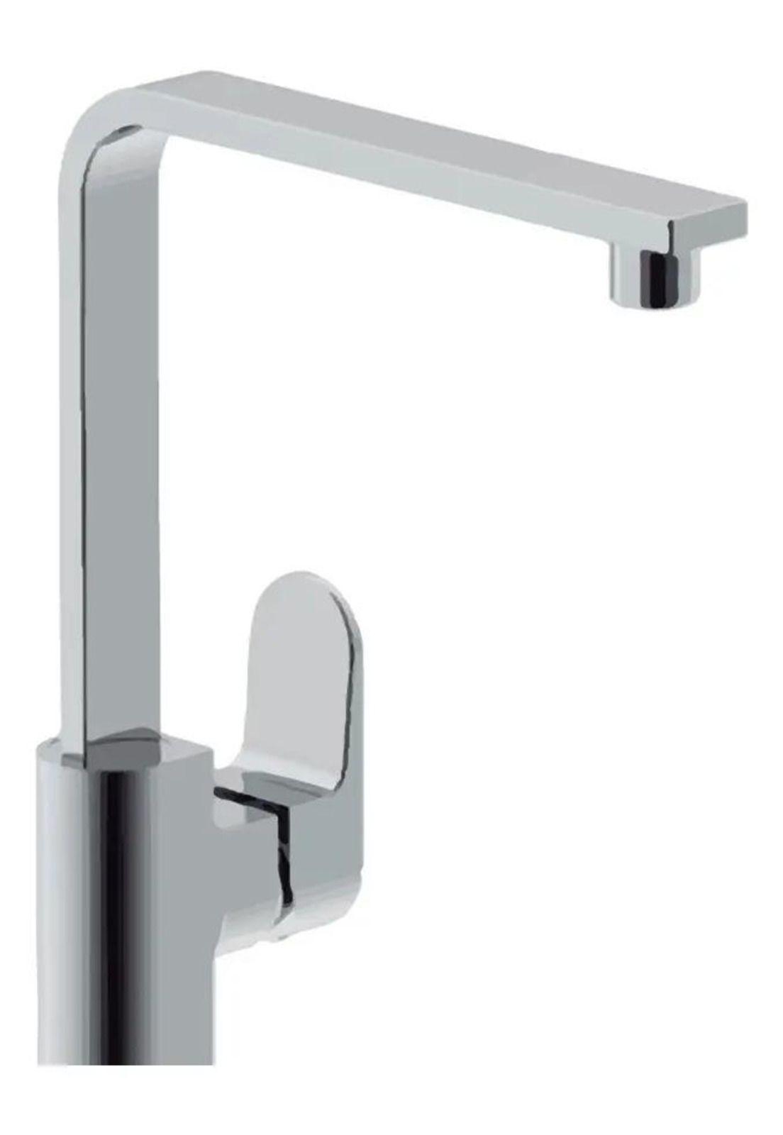Llave Monomando Lavaplatos Vertical Recto Dusseldorf Taumm Plateado Brillante-1