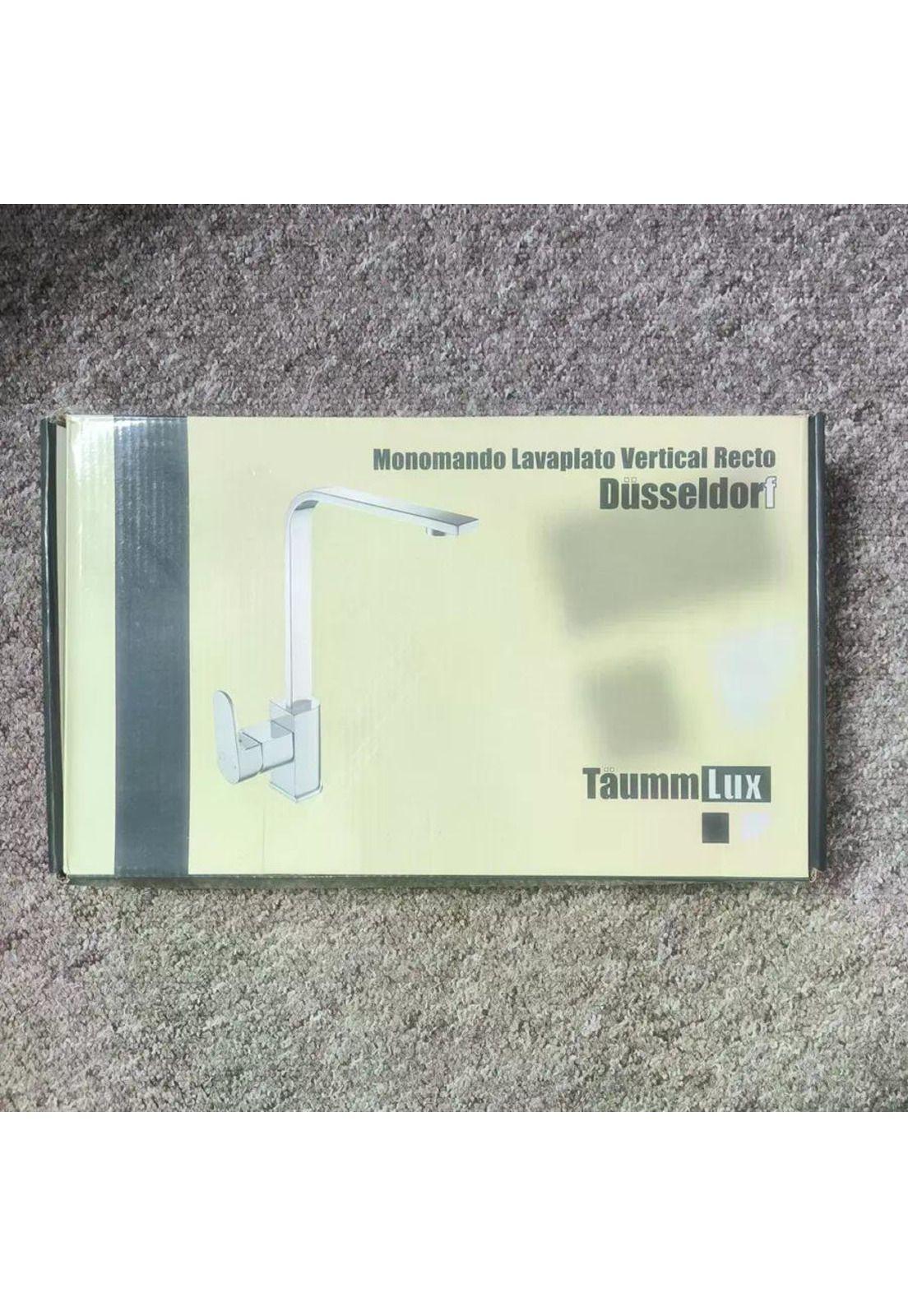 Llave Monomando Lavaplatos Vertical Recto Dusseldorf Taumm Plateado Brillante-6