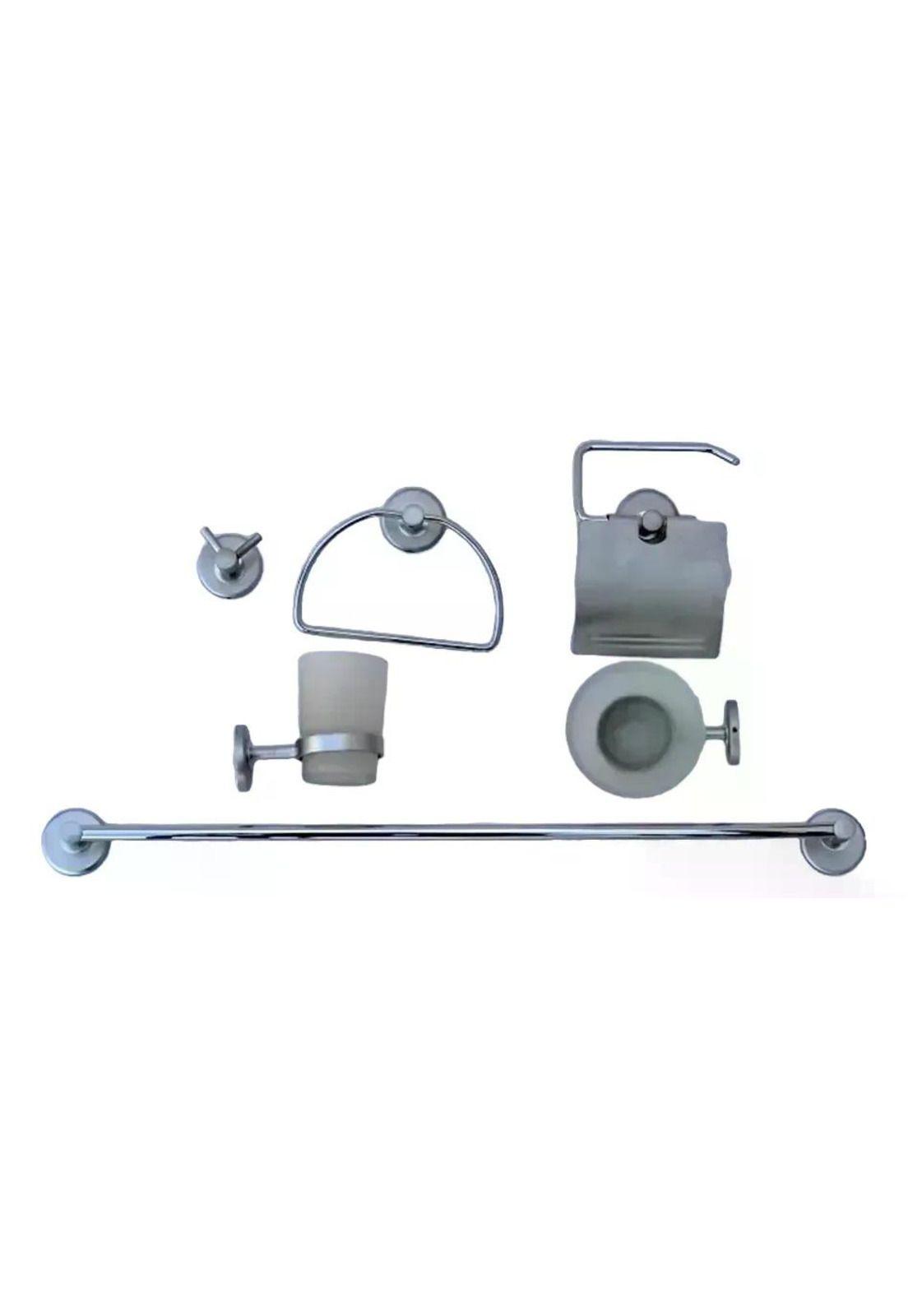 Set De Accesorios Baño Pared Freiburg Taumm Vidrio 6 Piezas Gris-1
