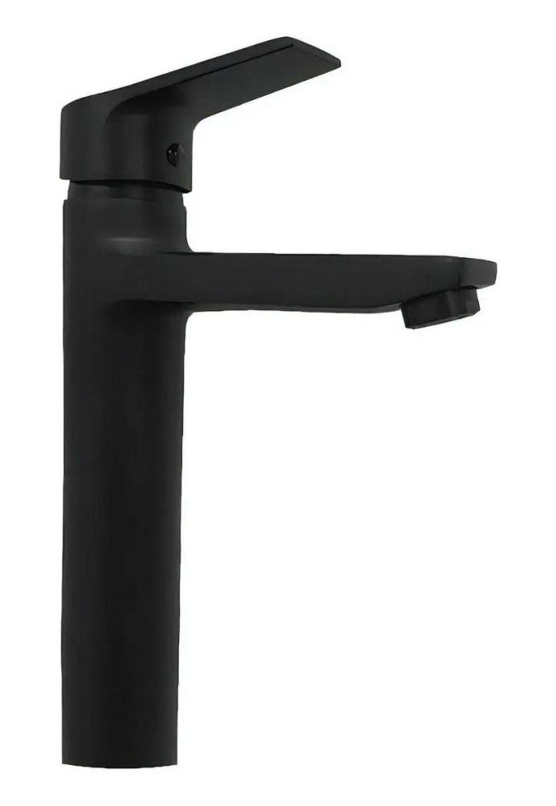 Llave Monomando Lavatorio Alto Notte Taumm Negro Mate-1