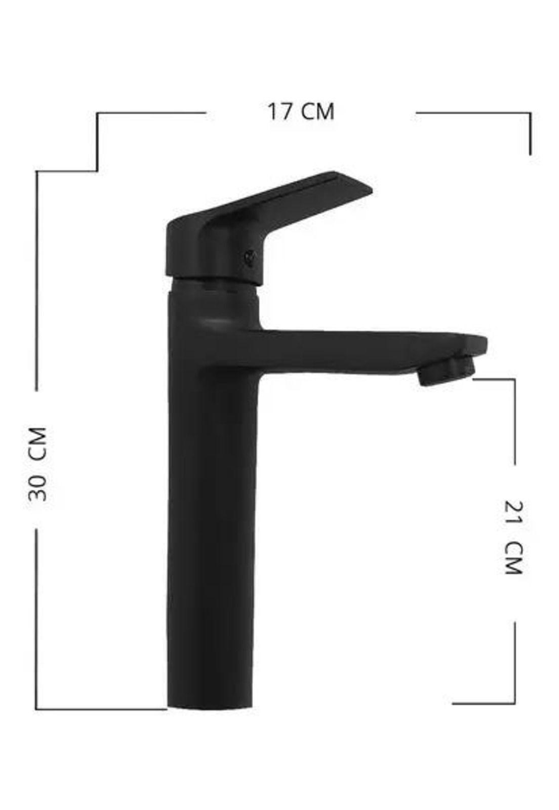 Llave Monomando Lavatorio Alto Notte Taumm Negro Mate-2