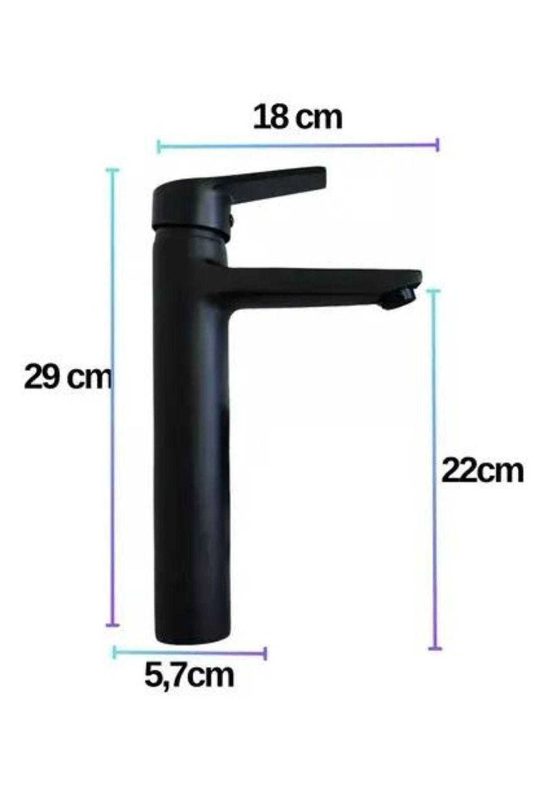 Llave Monomando Lavatorio Alto Notte Taumm Negro Mate-4