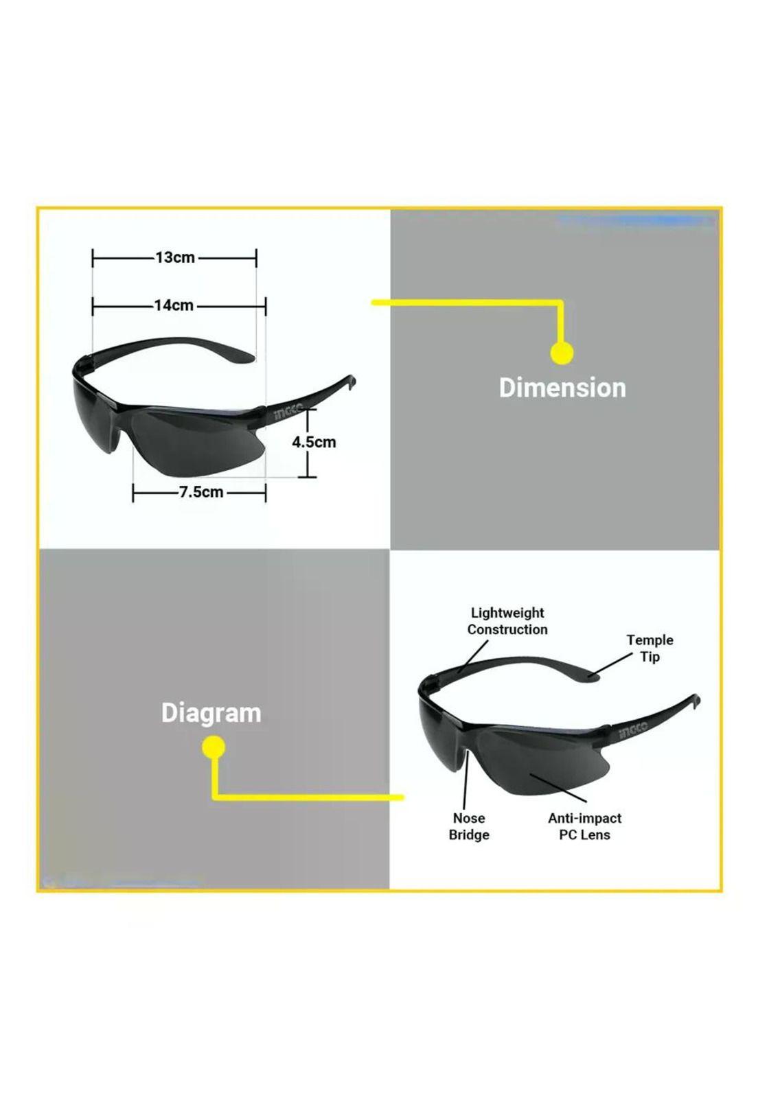 Lentes Gafas Antiparras Oscuras De Seguridad Ingco Hsg07 N/a-4