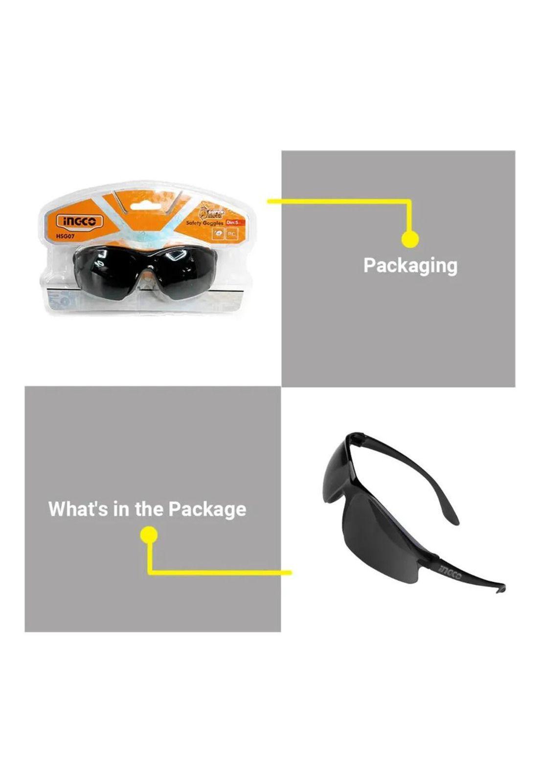Lentes Gafas Antiparras Oscuras De Seguridad Ingco Hsg07 N/a-5