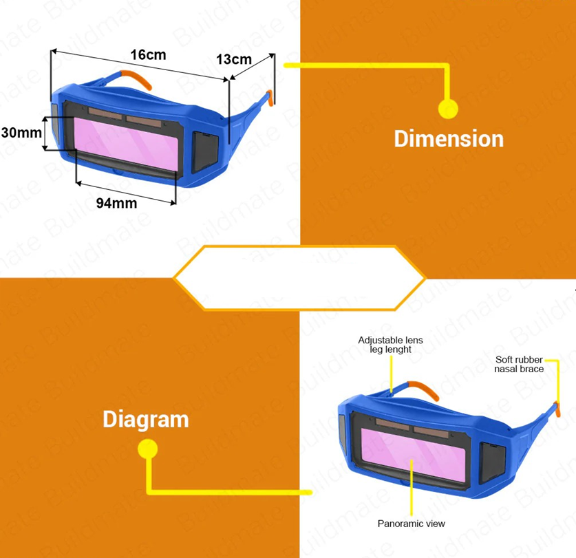 Lentes Para Soldar Fotosensible 94x30 Mm Wadfow Wwa1501-8