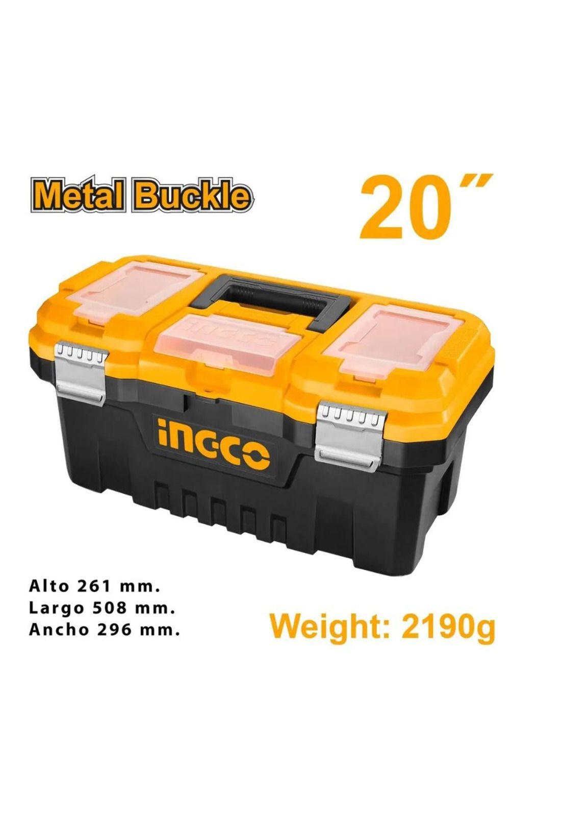 Caja De Herramientas Plastica 20pul Ingco 39lt 508x296x261mm Negro-2