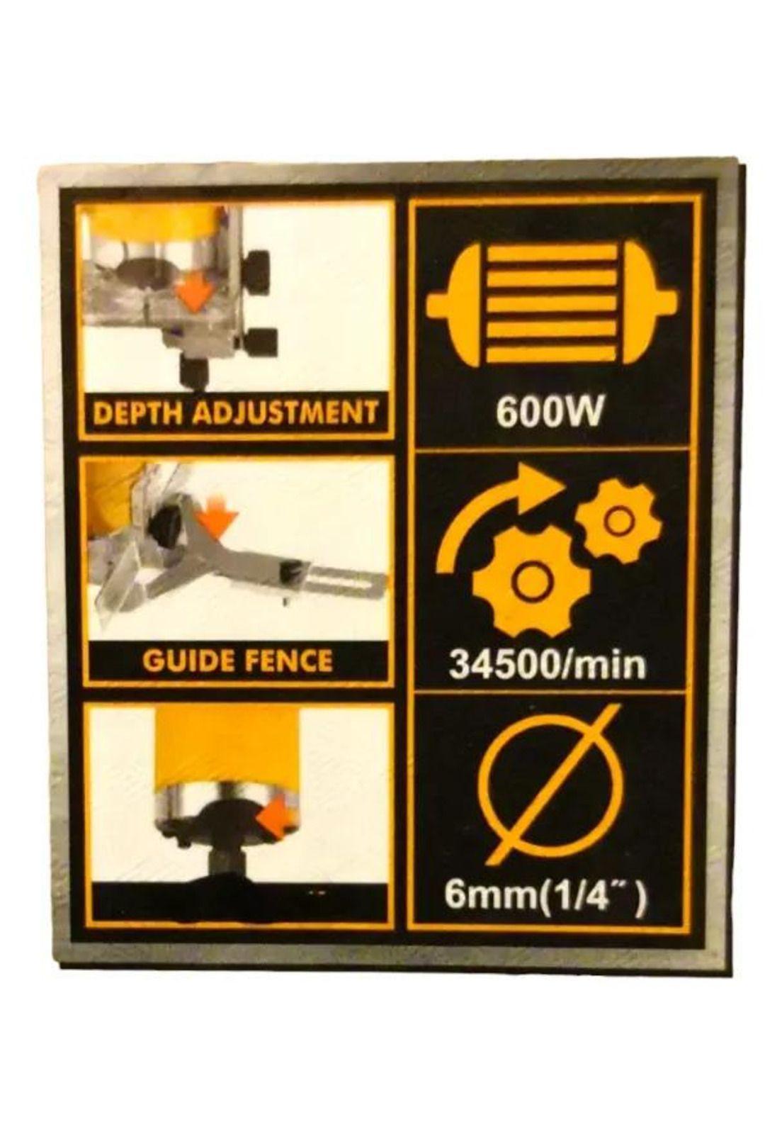 Fresadora De Mano Tupi Eléctrica Ingco 600w 6 Mm Industrial-4