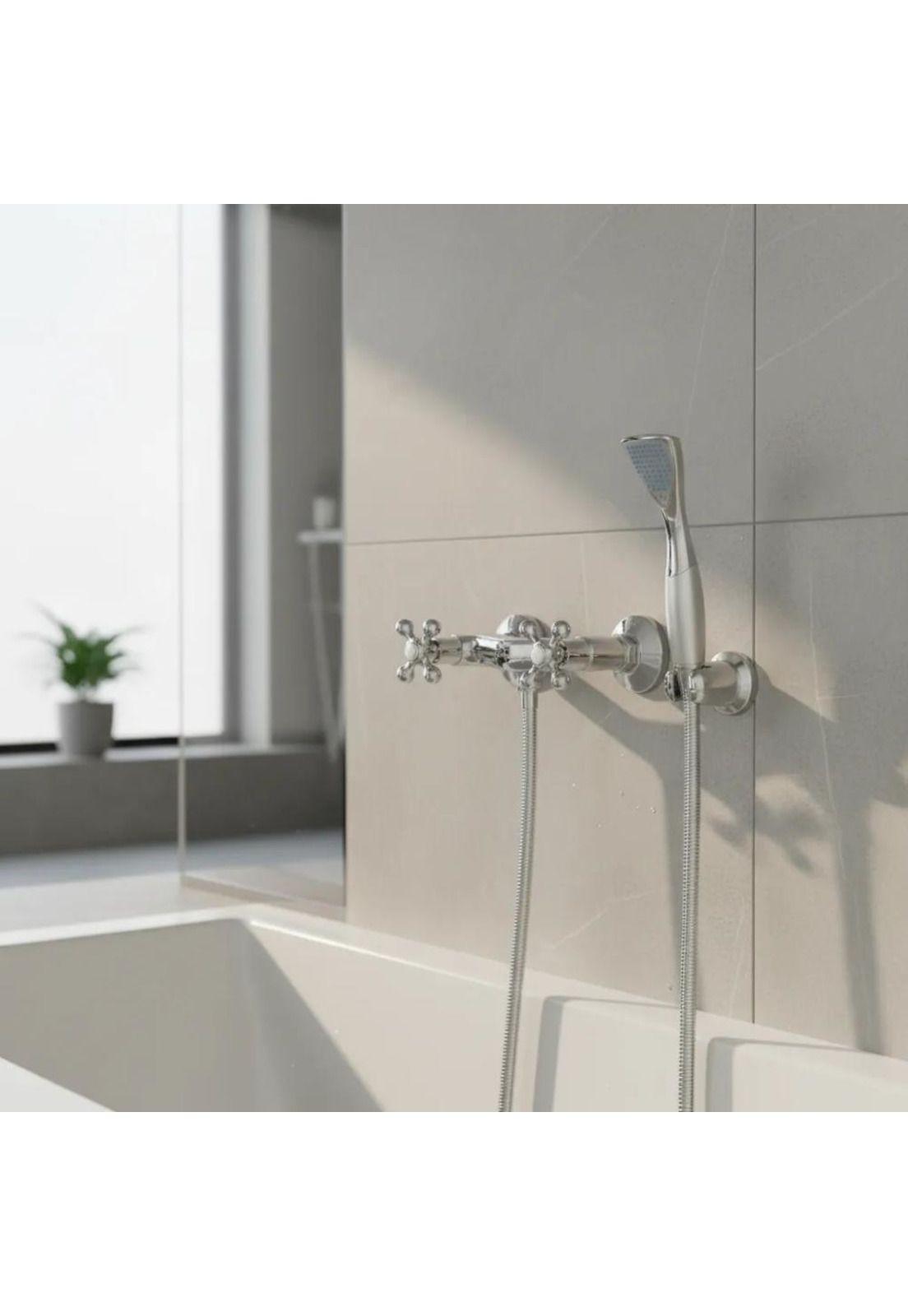 Llave Combinación Ducha Bonn Taumm Con Flexible Mango Ducha Cromado Cromado Brillante-1