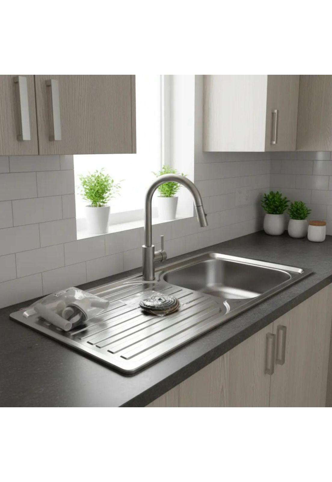 Lavaplatos Empotrable 100x44 Cm Eco P Monomando Izquie Taumm Gris-3