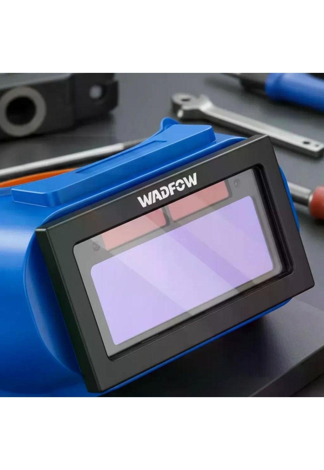 Máscara Para Soldar Fotosensible Wadfow Wwa2800 Azul, Con 2 Sensores Lisa-3
