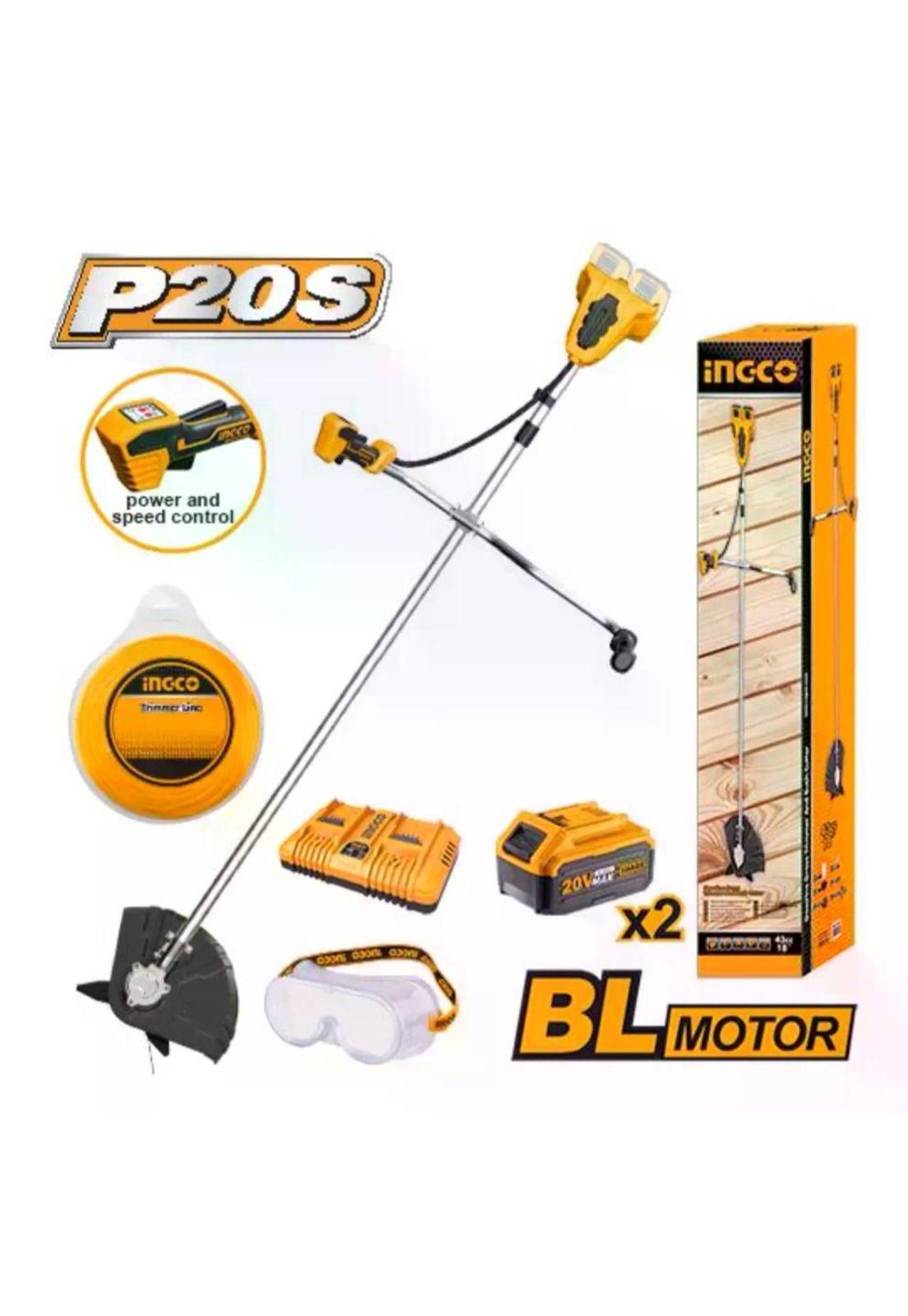 Desbrozadora Desmalezad 40v Industria Ingco +acc Cstli202522 Naranjo/gris-2